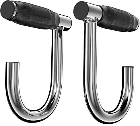 ACBEE Upgrated Pull Up Assistance Resistance Bands Handles, Unique Steel Stretch Elastic Exercises Band Attachment Handles with Rubber for Pull-up Bars Workouts Home Gym (Rubber Metal Handles)