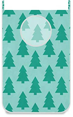 MONTOJ - Cesto portabiancheria da appendere alla porta dell'albero di Natale, colore: Verde