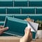 funlife 20X10cm 27Pcs Peel and Stick Transfers Sticker On Tiles, Self-Adhesive Water-Resistant PVC Tile Decals Backsplash for Home Kitchen Decor, Turquoise Terrazzo