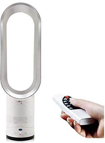 YWHCLH Bladeless Fan, Negative Ions Safe Air Cooler, Ultra-Quiet Portable Air Multiplication Tower Fan, Remote Controlled Home Fan (Silver)