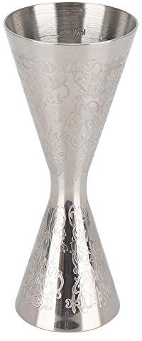 Jigger japonés - Jigger de cóctel doble de primera calidad, patrón de grabado de 30 ml y 45 ml con escala, bebida, vino, taza medidora, accesorios de barra