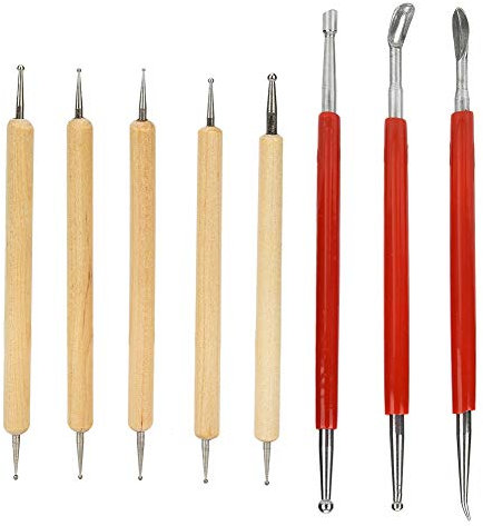 Voluxe Artesanía de Cuero, Herramienta de artesanía de Cuero de Madera de plástico, para Dar Forma a la Cera de Cuero Tallado en Cuero Pmc Arcilla de Plata