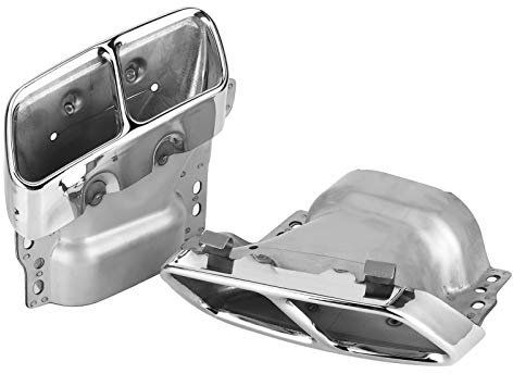 Auspuffblende, Yctze 2er Quad Auspuffblenden Edelstahl Ersatz für AMG A45 W176 CLA45 C117 2013-2018(Versilberung) cla45 exhausta45 amg exhaust