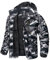 KEFITEVD Veste de Ski Imperméable Chaude pour Hommes Vestes Polaires pour Sports d'Hiver Manteau avec Capuche Amovible, Camouflage noir, 2XL