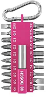 Bosch 21-teiliges Schrauberbit-Set mit Snap-hook (pink) Ausstellerversion