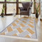 Pasha Home Läufer 160x230 cm Roma/Boho Teppich Aus Baumwolle für Wohnzimmer, Schlafzimmer, Küche, Bad, Kinderzimmer/Wendbar/Navy Grau-Senfgelb