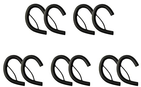 Keephifi Runde verstärkte Kopfhörer, Sport-Ohrbügel für Kopfhörer und Headsets mit geradem Kabel, Ohrbügel-Kabel oder Maske (Bla*5)