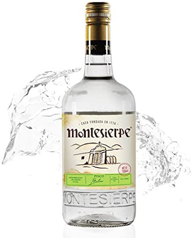 Montesierpe Pisco Italia - Botella de Licor de 70 cl - Pisco Peruano Elaborado con Uvas 100% Italianas - con Notas Dulces - 40% de Alcohol - Ideal para Preparar Cocktails