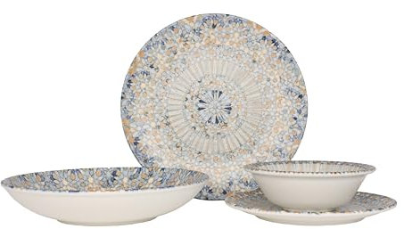 Bonna Geschirrset - Luca Mosaic - 24 teilig - 6 Personen - Porzellan