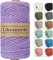 Likeecords Makramee Garn 4mm x 100m,Natürliches Baumwollschnur, Makramee-Seil,Bunte Bastelkordel aus Baumwolle für Taschen, Wandbehänge, Pflanzenaufhänger (Lavendel)