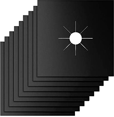 TSLRSA 9 Pcs Coperchio per piano cottura a gas,tappetino lavabile per la pulizia del piano cottura a gas resistente a olio e macchie,tappetino riutilizzabile per piano cottura a gas,lavabile,27*27cm
