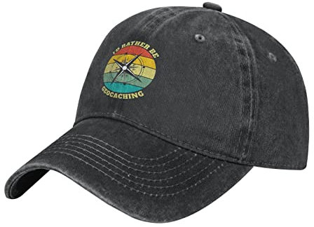 831 Damen Herren Distressed Basecap Ich Würde Lieber Geocaching Machen Basecap Vintage Outdoor Hut Leicht Abwaschbar Baseball Kappe Mütze Für Sport Draussen Reisen