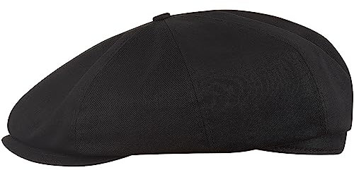 Sterkowski Modell Shelby | Baumwolle Schiebermütze für Herren und Damen | Fahrrad Cabrio Retro Kappe Freizeit Premium Stilvolle Gangster Gatsby Klassische Sommer Ballonmütze Schirm Schwarz 54