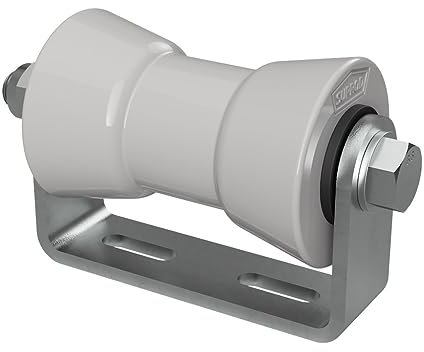 SUPROD Polyurethan Kielrolle mit Halter Sliprolle Bootstrailer Sliphilfe verzinkt 130 mm, grau
