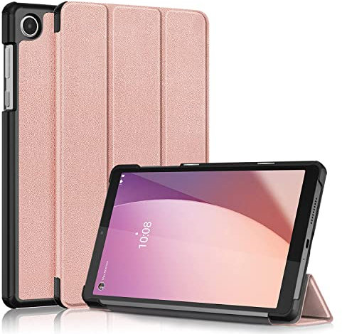 DINGGUAGUA Funda para Lenovo Tab M8 de 4ª generación de 8 pulgadas 2023, funda con soporte triple para tablet Lenovo Tab M8 de 4ª generación TB300FU, oro rosa