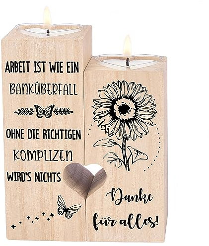 Geschenk Kollegin, Abschiedsgeschenk Kollegen Jobwechsel, Kerzenständer, Danke Geschenke Kollegen