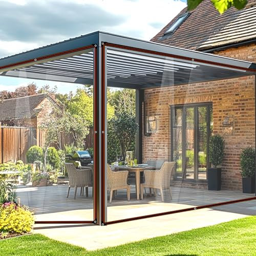 BeGrit Transparente Plane mit öSen Abdeckplane Wasserdicht Durchsichtige Tarp 2M X 1M Wetterfeste Faltbar Planen Terassenplane Für Möbel Außenbereich Pflanzen Gewächshaus Pet Hutch Dach Windschutz