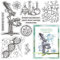 CRASPIRE Wissenschaft Klare Gummistempel Experiment DNA-Mikroskop Reagenzglasbecher Transparenter Vintage-Poststempel Silikonsiegel Stempel Journaling Kartenherstellung Diy Scrapbooking Fotoalbum