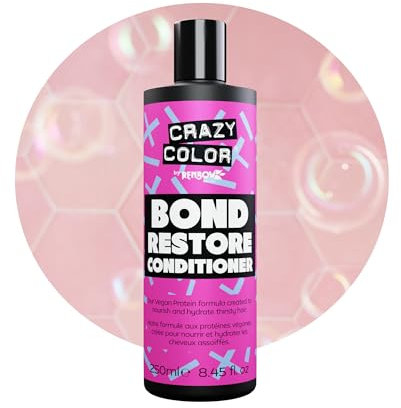 Crazy Color Bond Restore Après-shampoing pour cheveux secs et abîmés Répare et conditionne les cheveux décolorés, colorés, cassés, bouclés ou crépus. Végétalien, sans cruauté envers les animaux et