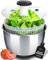 lily&stone Große Salatschleuder aus Edelstahl mit Abfluss, Schüssel und Sieb, schnell und einfach, vielseitig verwendbar, Salatschleuder, Gemüsetrockner, Obstwascher, Nudel- und Pommes-Spinner – 6,33