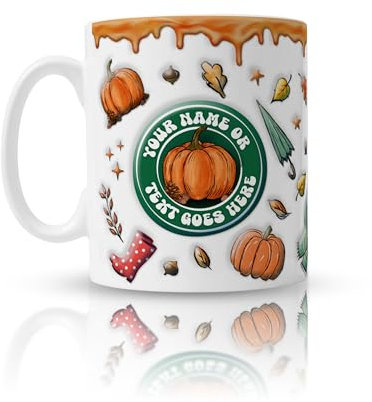 Pink Positive Personalised Autumn Mug for Pumpkin Lovers, Pumpkin Spice Mug, Autumn Vibes