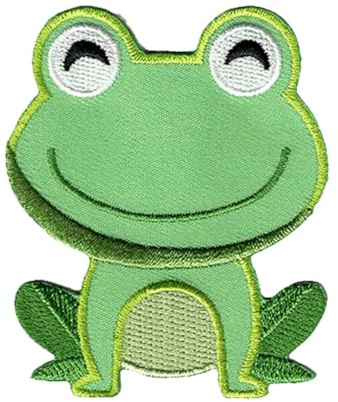 Catch the Patch Frosch Aufnäher zum Aufbügeln 5,9 x 6,8 cm Bügelbild für Kinder Mädchen mit Wassertier Meer, Bügelpatch Patches Bügelflicken