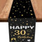 30.Tischläufer Geburtstag,Schwarz Gold Tischdeko 30 Geburtstag Happy Birthday Tischläufer Tischdecke für 30 Geburtstag Party Dekoration 180 x 35cm