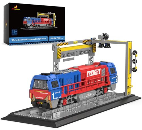 JMBricklayer Set di costruzione merci con pista 51106, G2000 City Cargo Train Diesel Locomotiva, Classic European Railway Collectible Display Brick Toy, regalo per bambini e adulti