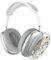 HIDAHE AirPods Max Hülle, weiches TPU, transparent, weiße Blume