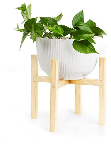 PINEEA Support Plantes Interieur - Support Pot de Fleur Bois - Robuste et moderne supports de pots de fleurs 36x36x29cm Ø30,5cm