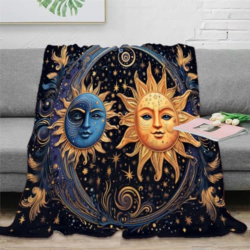 Sonne Fleecedecke Couchdecke 3D Druck Böhmen Decke Sofadecke Kuscheldecke Flauschig Warm Weichen Flauschig Bett Decken Tagesdecke Für Mädchen Jungen 60x80inch(150x200cm)