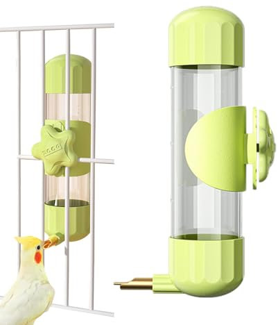 Quzente Vogelkäfig-Wasserspender - 200 ml Wasserflasche für Vögel, Automatischer Papageien-Wasserspender Mit Schlagbolzen-Design für Turteltauben, Wellensittiche