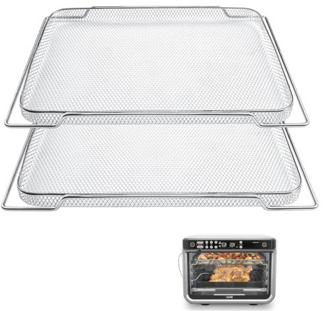 Yidata Air Fryer Mesh Basket, 2PCS Stainless Steel Replacement Parts Baking Trays for NINJA DT201 DT251 Foodi Digital Air Fryer Oven Accessories