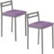 MOMMAHOME® Taburetes de Cocina - Pack 2 Taburetes de Cocina, Banquetas, Taburete Bar, Material Metal/Ecopiel, MOLI, Medidas 34x34x65cm (Morado/Plata)