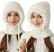 crazy bean Plüsch Sturmhaube Mütze Damen Winter Warme Kapuzen Schal Damen Winddichte Mütze Kälteschutz Skimütze Beanie Wintermützen für Mountaineering Skiing Motorradfahren Winddicht Gesichtshaube