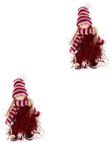 Cabilock 2 Stück Weihnachts Ski Anhänger Ski Puppen Anhänger Puppen Ornamente Puppen Weihnachts Hänge Anhänger Weihnachtsschmuck Weihnachts Ski Puppen Weihnachts Hänge