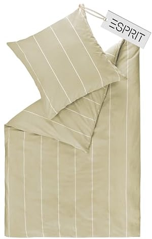 Esprit Home Premium Bettwäsche 200x200 Baumwolle Beige 3tlg - Bettwäsche-Sets 3teilig bestehend aus 1 Bettwäschebezug 200x200cm - inkl. 2 Kopfkissenbezug 80x80cm - Öko-Tex Zertifiziert
