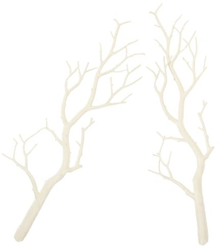 RORPOIR Lot De 2 Branches d'arbre Artificielles Blanches Décoratives pour Noël Tiges Brindilles Et Branches Blanches pour Vase