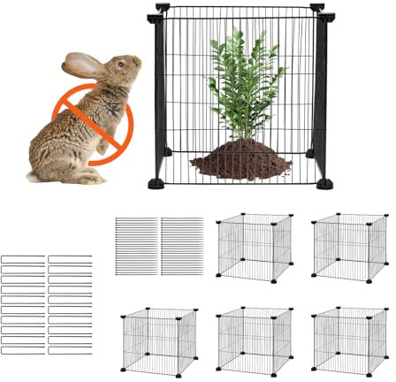 VEVOR 5 Pack Plant Protector from Animals, 15.35'' x 15.35'' Chicken Wire Plant Protector, Plant Cages for Outdoor Plants, Flowers & Vegetables, Keeps Bunny Chicken Squirrels Out, 20pcs Metal Mesh