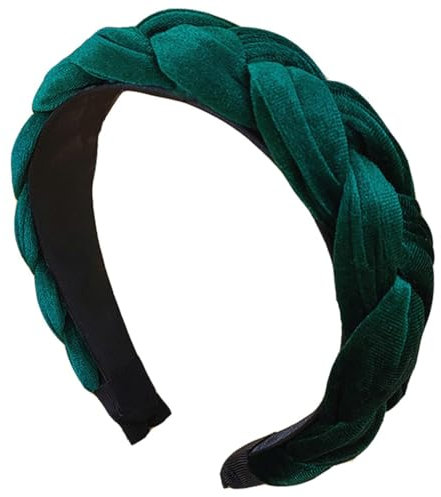 ORGYAML Serre Tête en Tissu Bandeau Cheveux pour Femme Serre-tête en velours tressé pour femme Bandeau de Velours Bandeaux Unis En Plastique Vert Bandeaux Elastiques pour Femmes Filles