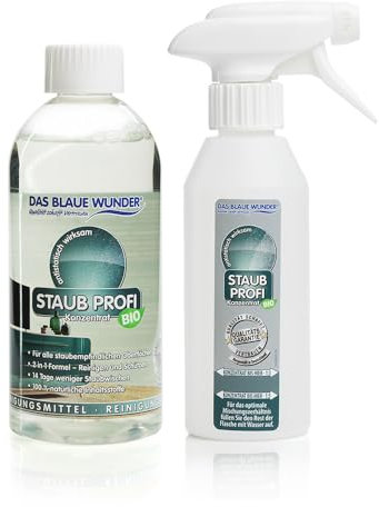 Das Blaue Wunder Staub Profi Bio-Konzentrat | verhindert u. entfernt Staub, Pollen, fettigen Schmutz | für staubempfindliche Oberflächen (1)