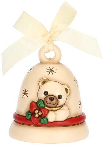 THUN, Glocke mit Teddy, Limited Edition 2024 aus hochwertiger Keramik, Weihnachts-Kollektion, Sammlerstück, Geschenkidee für Weihnachten, 10,5 x 10,6 x 12,1 cm