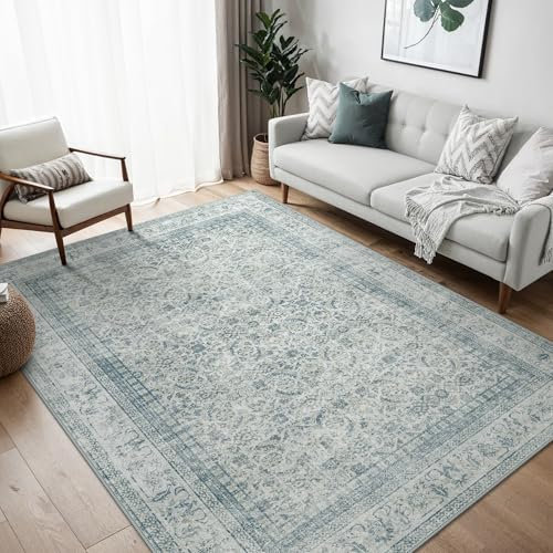 BEIMO Boho Teppich Wohnzimmer Schlafzimmer Vintage Waschbare Teppich Kurzflor rutschfest Teppiche für Küche 140X200CM