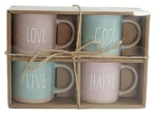 CAFE SET 4 GRES 7,7X6,6X7,2 180ML AZUL