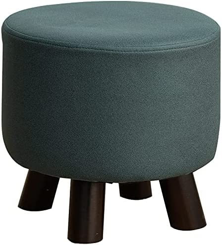 FHGDXCADCX Einfarbiger Hocker, Massivholz-Fußhocker, Sofa-Hocker, importiertes Kiefernholz, reiner Massivholzrahmen, stark und stabil, technisches Tuch, angenehmes Sitzgefühl, geeignet für Livin