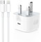 20W USB C Fast Charger Plug and Lead for iPhone 14/14 Pro Max, 13/13 Pro/13 Pro Max/13 Mini, 12/12 Pro/12 Pro Max/12 Mini, SE 2022, X Type C PD 3.0 Power Charger Wall Adapter (White Plug&Cable)