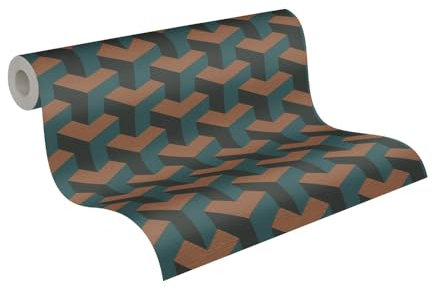 Livingwalls Daniel Hechter papier peint design - papier peint intissé résistant à l'aspect graphique - 10,05 m x 0,53 m - bleu, vert, noir, rosé, métallique - fabriqué en Allemagne - 781502