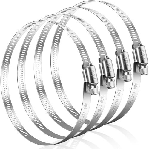 Bolatus Schlauchschellen 118-140mm, 4 Stk Schlauchklemme Edelstahl 304 Einstellbare Schraubschellen, Rohrschellen Sortiment für Poolschlauch, Lüftungsrohr, Abluftschlauch