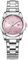 SHENGKE Montres à Quartz minimalistes pour Femmes avec Date, Bracelet en Acier Inoxydable et Cadran de Couleur à la Mode (Argent-Rose)