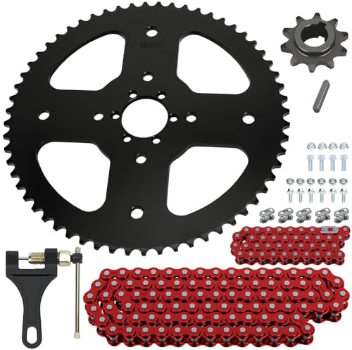 CILOYU 60T Sprocket 420 Chain with 90 Links Rear Chain Mini Bike CT200U